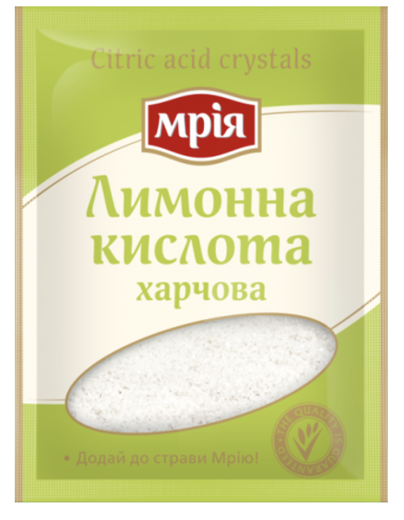 Кислота лимонна Мрія УБ 25г